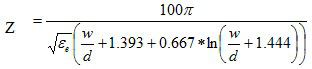 微帶傳輸線特性阻抗
